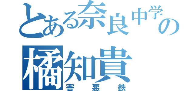 とある奈良中学校２年の橘知貴（害悪鉄）