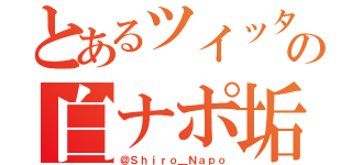 とあるツイッタの白ナポ垢（＠Ｓｈｉｒｏ＿Ｎａｐｏ）