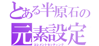 とある半原石の元素設定（エレメントセッティング）