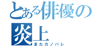 とある俳優の炎上（またカノバレ）