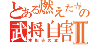 とある燃えた寺の武将自害Ⅱ（本能寺の変）