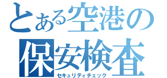 とある空港の保安検査（セキュリティチェック）