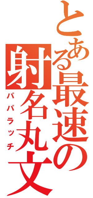 とある最速の射名丸文（パパラッチ）