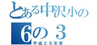 とある中沢小の６の３（平成２８年度）