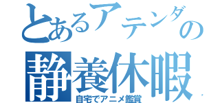 とあるアテンダントの静養休暇（自宅でアニメ鑑賞）