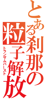 とある刹那の粒子解放（トランザムバースト）