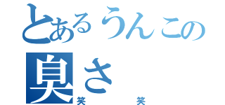 とあるうんこの臭さ（笑笑）