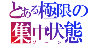 とある極限の集中状態（ゾーン）