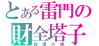 とある雷門の財全塔子（総理の娘）