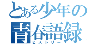 とある少年の青春語録（ヒストリー）