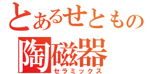 とあるせともの陶磁器（セラミックス）