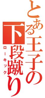 とある王子の下段蹴り（ローキック）