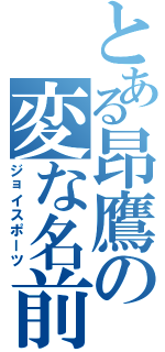 とある昂鷹の変な名前（ジョイスポーツ）