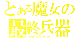 とある魔女の最終兵器（マスタースパーク！）