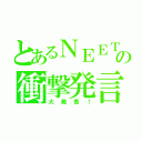 とあるＮＥＥＴの衝撃発言（大発表！）