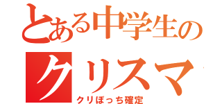 とある中学生のクリスマス（クリぼっち確定）