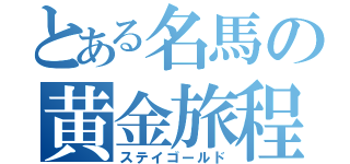 とある名馬の黄金旅程（ステイゴールド）