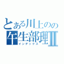 とある川上のの午生部理Ⅱ（インデックス）