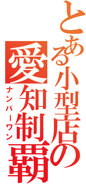 とある小型店の愛知制覇（ナンバーワン）