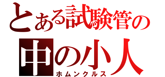 とある試験管の中の小人（ホムンクルス）