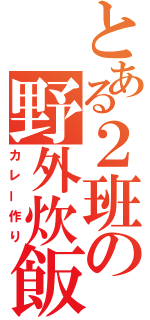 とある２班の野外炊飯（カレー作り）