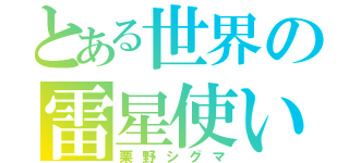 とある世界の雷星使い（栗野シグマ）