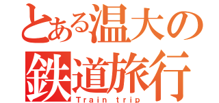 とある温大の鉄道旅行記（Ｔｒａｉｎ ｔｒｉｐ）