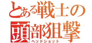 とある戦士の頭部狙撃（ヘッドショット）