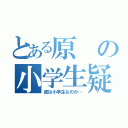 とある原の小学生疑惑（彼は小学生なのか…）