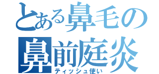 とある鼻毛の鼻前庭炎（ティッシュ使い）