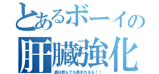 とあるボーイの肝臓強化計画（酒は飲んでも呑まれるな！！）