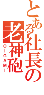 とある社長の老神砲（ＯＩＧＡＭＩ）