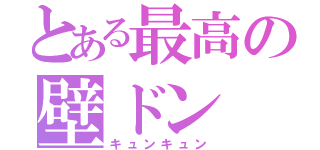 とある最高の壁ドン（キュンキュン）