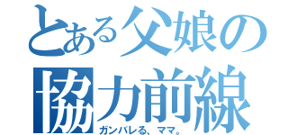 とある父娘の協力前線（ガンバレる、ママ。）