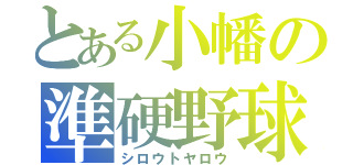 とある小幡の準硬野球（シロウトヤロウ）