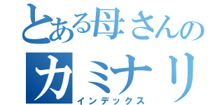 とある母さんのカミナリ（インデックス）