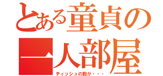 とある童貞の一人部屋（ティッシュの数が・・・）