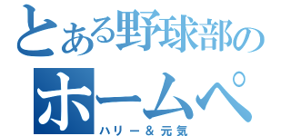 とある野球部のホームページ（ハリー＆元気）