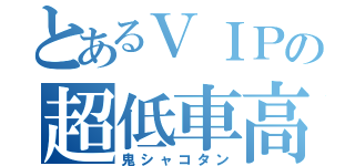 とあるＶＩＰの超低車高（鬼シャコタン）