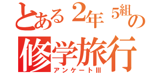 とある２年５組の修学旅行（アンケートⅢ）