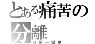 とある痛苦の分離（只是一場夢）