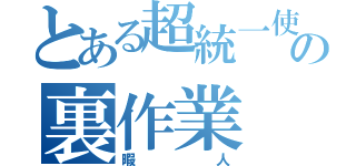 とある超統一使いの裏作業（暇人）