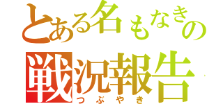 とある名もなき兵士の戦況報告（つぶやき）