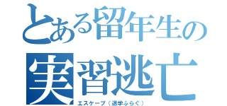 とある留年生の実習逃亡（エスケープ（退学ふらぐ））