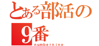 とある部活の９番（ｎｕｍｂｅｒｎｉｎｅ）