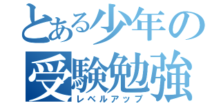 とある少年の受験勉強（レベルアップ）