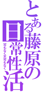 とある藤原の日常性活（可もなく不可もなく）