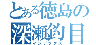 とある徳島の深瀬釣目録（インデックス）