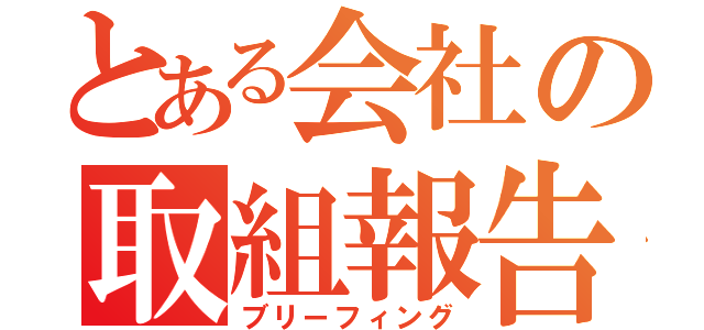 とある会社の取組報告（ブリーフィング）