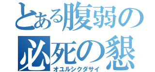 とある腹弱の必死の懇願（オユルシクダサイ）